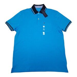 Tommy Hilfiger Mens Blue Polo Shirt Medium 100% Cotton